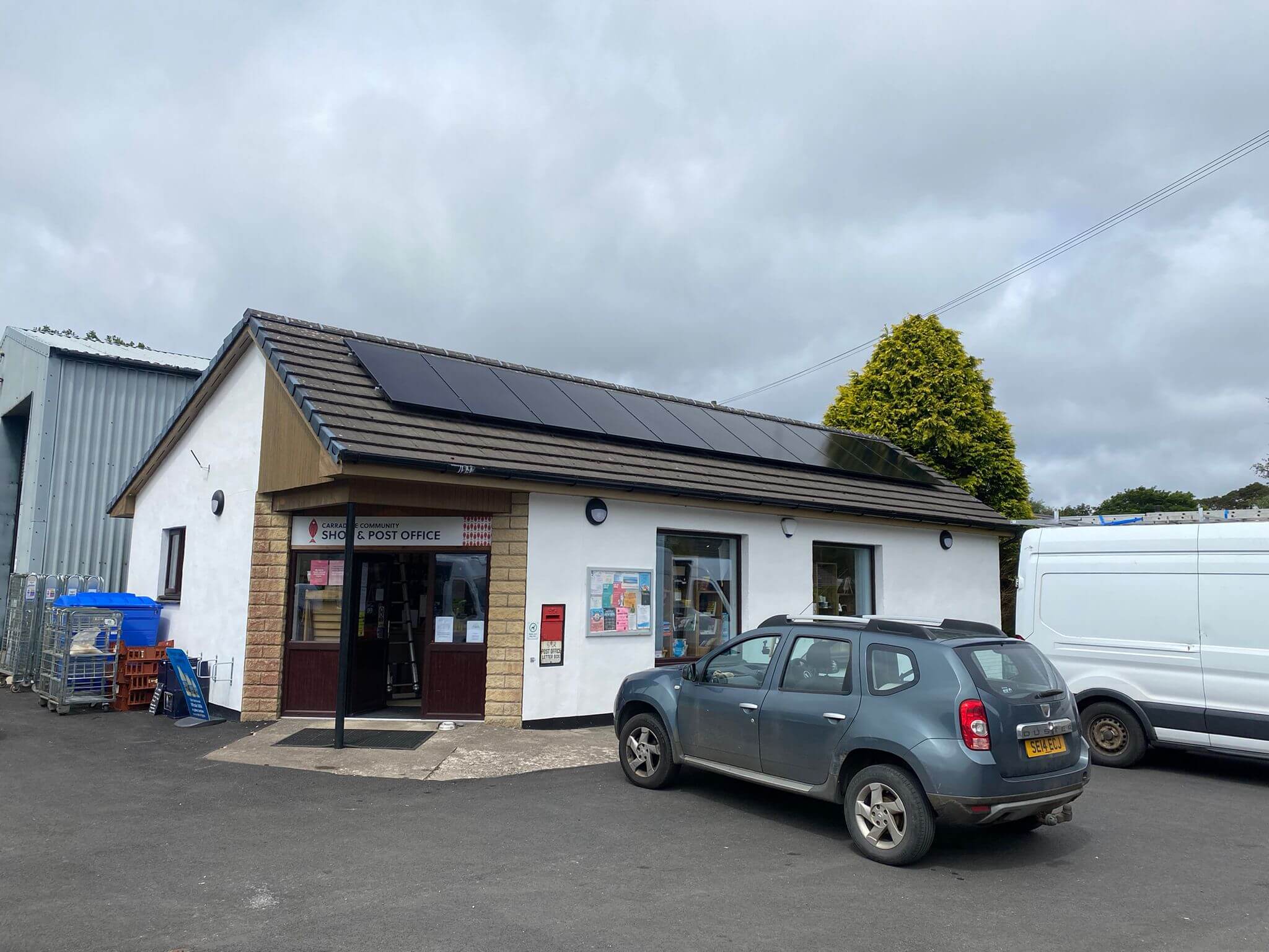 Carradale Community Shop commercial solar pv isntallation tesla powerwall 2 Kintyre Peninsula