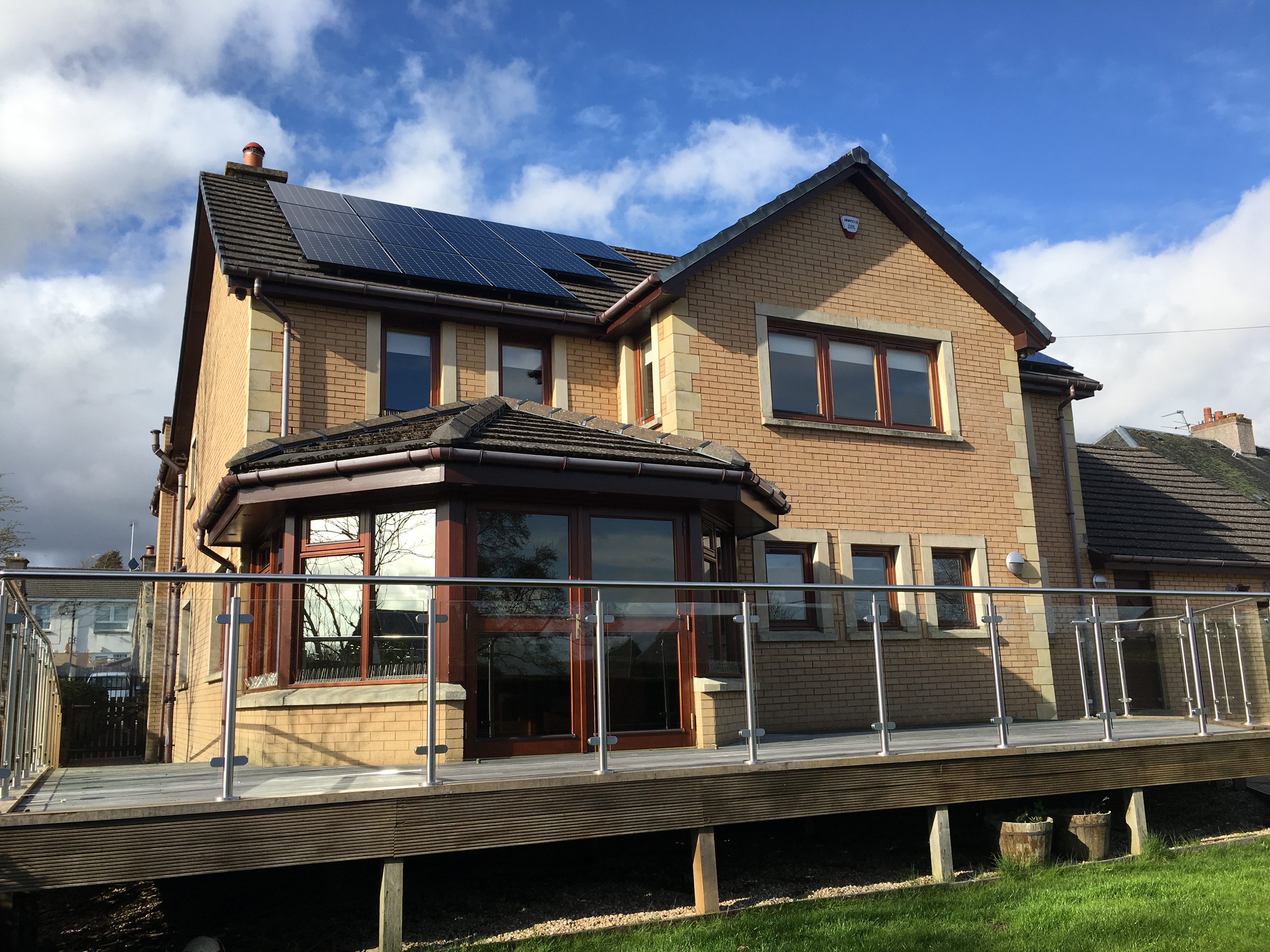 Solar panels on house rooftop