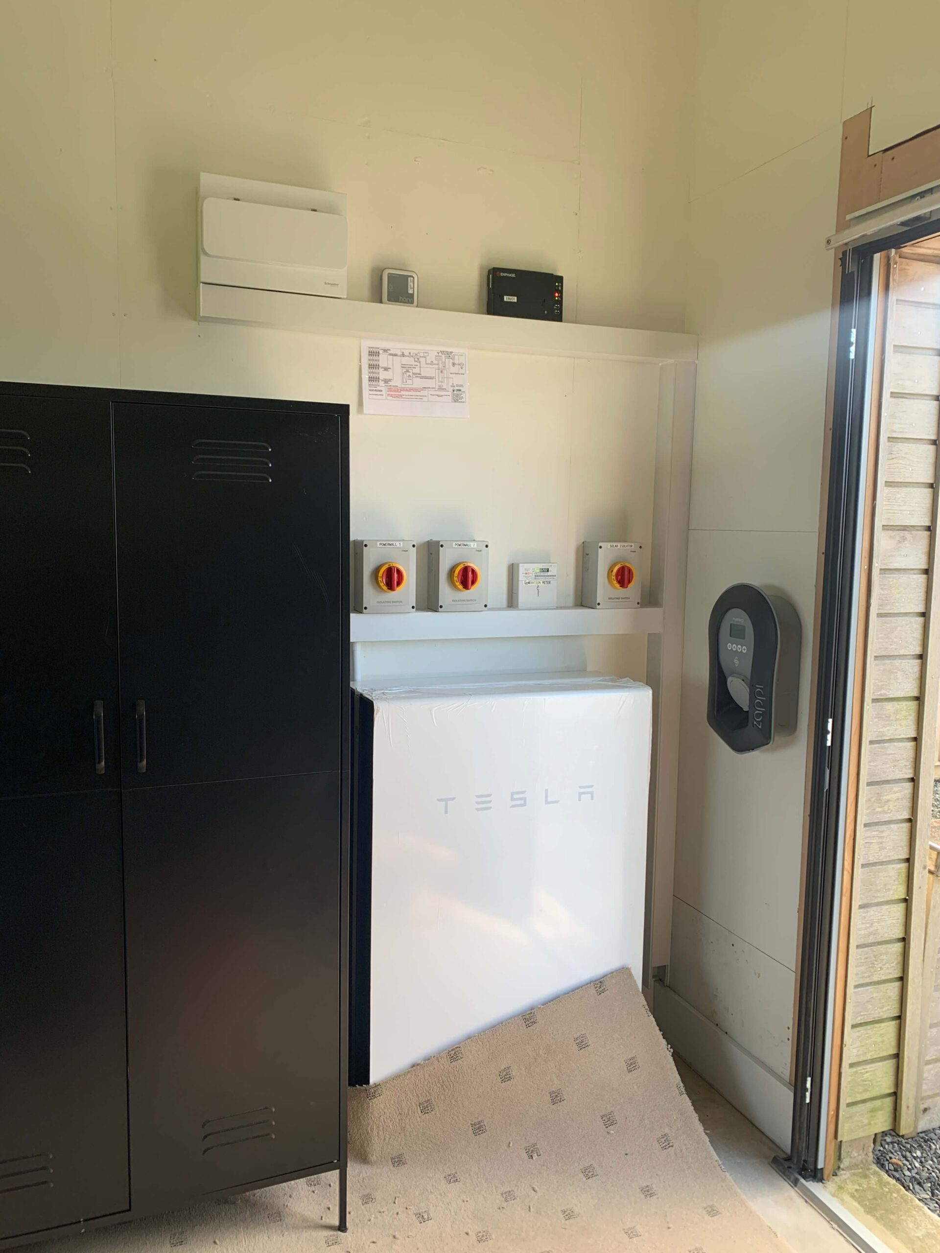 Residential Tesla Powerwall 2 and Zappi installation