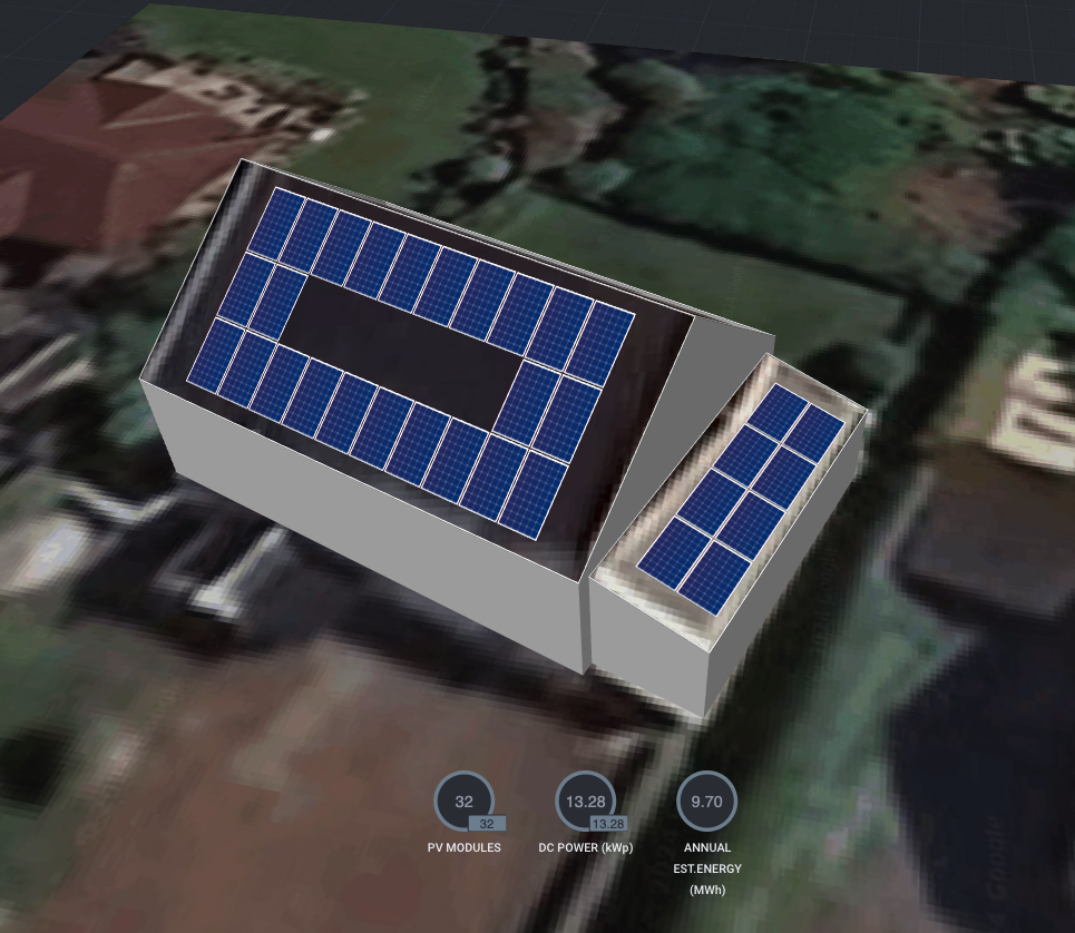 solar panel installation planned design 13.2kWp